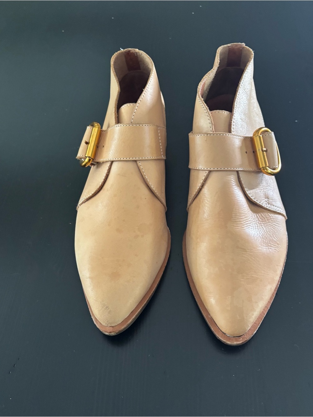 Jeffrey Campbell Viggo Monk Camel Leather Ankle Bottie Sz 9M